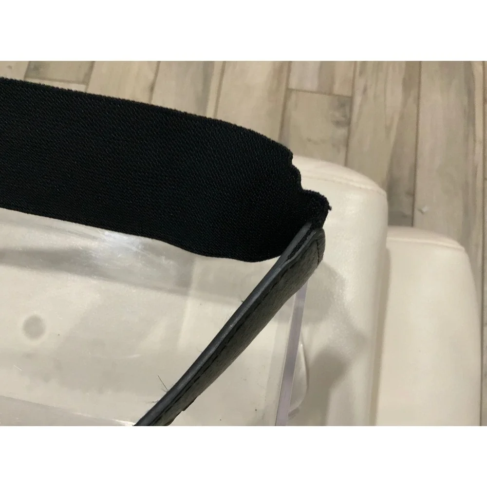 Women Black Elastic‎ Wide Waist Belt Gold Pearl Interlocking C Buckle Statement